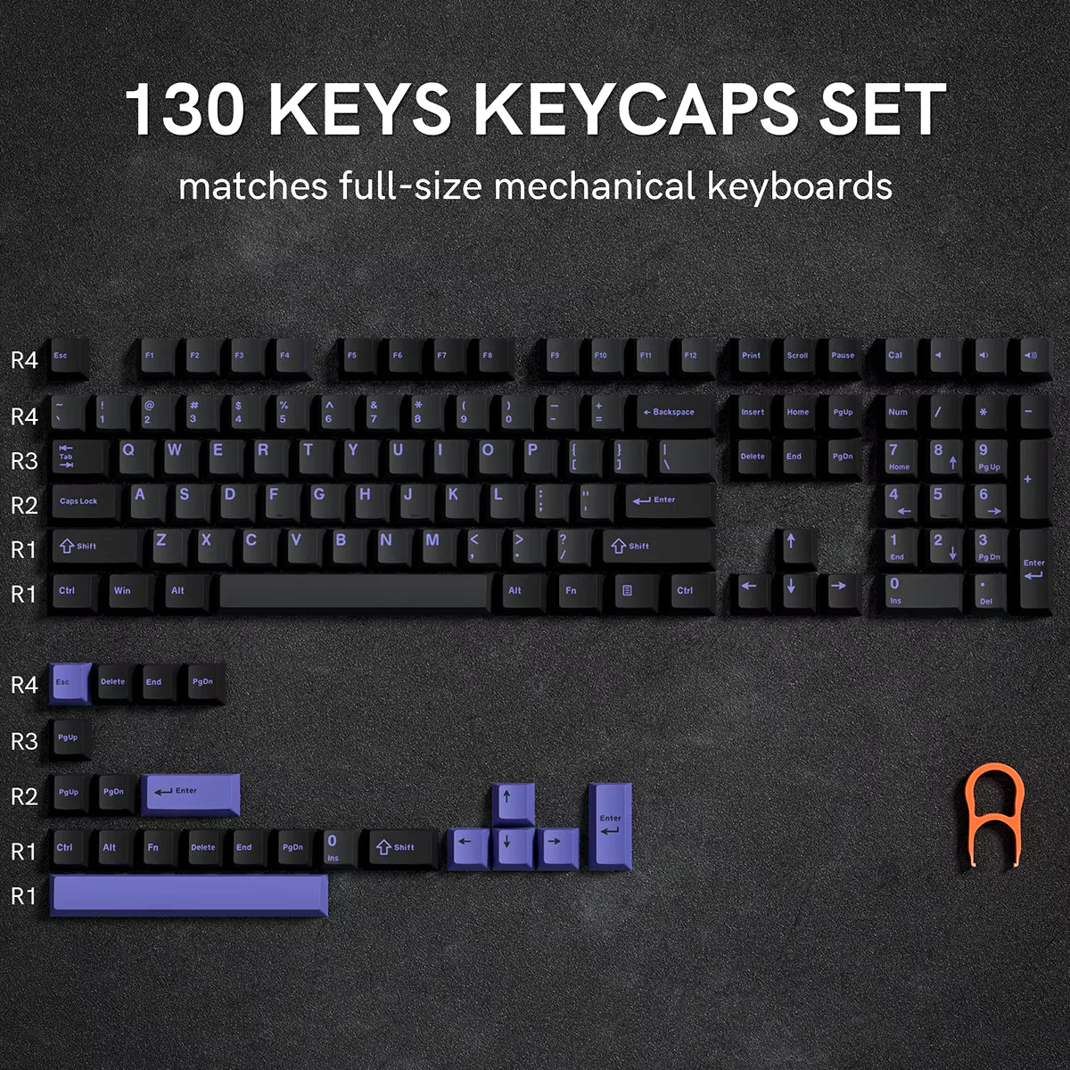 189 Key PBT Double-Shot Black Grey ISA Profile Keycaps Key Cap for MX Switches  GK61 Anne Pro 2 Mechanical Gaming Keyboard