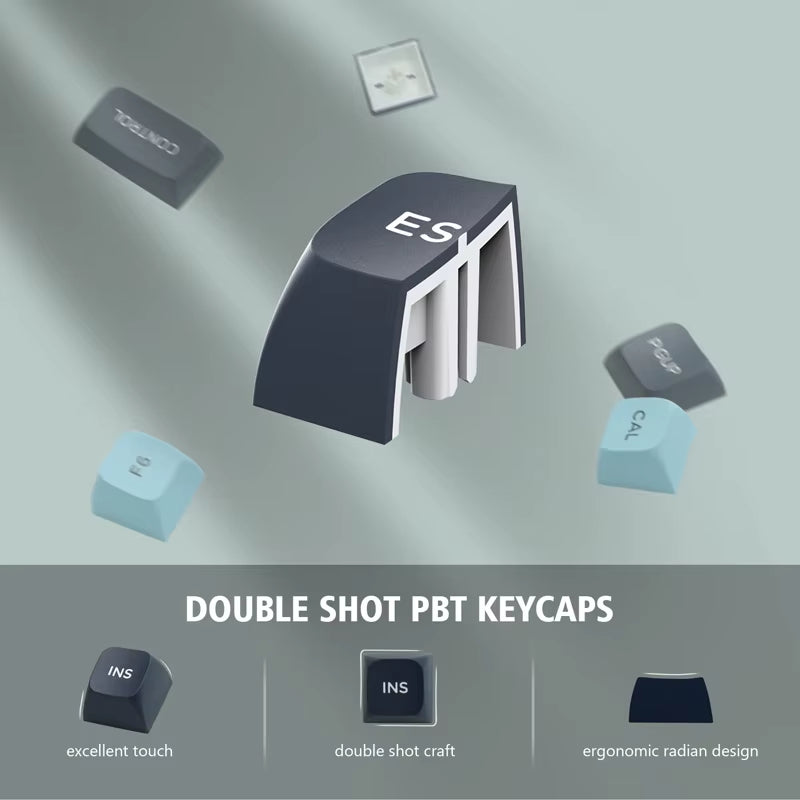 189 Key PBT Double-Shot Black Grey ISA Profile Keycaps Key Cap for MX Switches  GK61 Anne Pro 2 Mechanical Gaming Keyboard