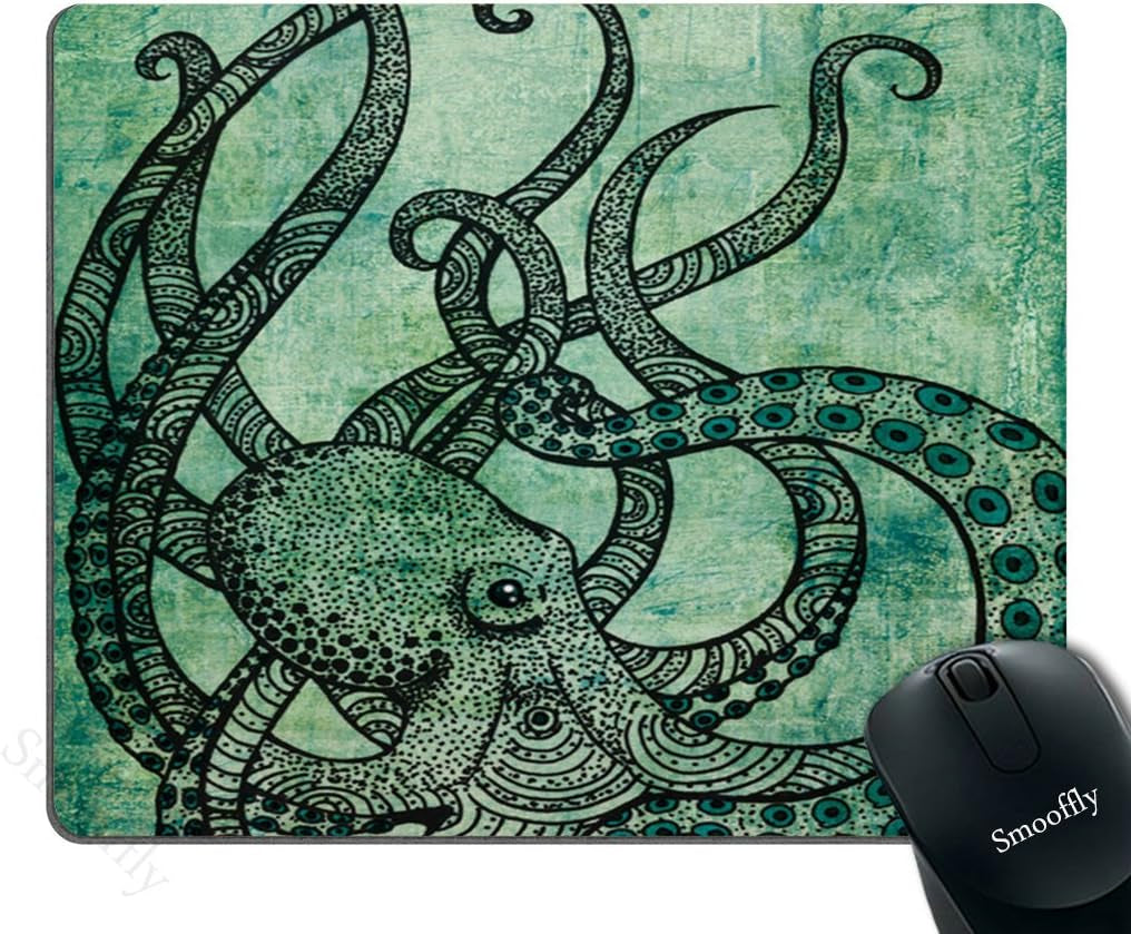 Octopus Rectangle Mouse Pad, Gorgeous Cool Octopus Color Printed Mousepad Non Slip Rubber Mouse Pad Gaming Mouse Pad